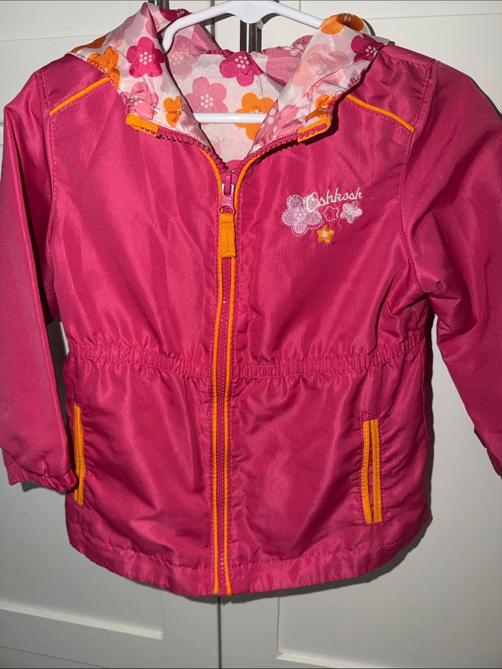 OshKosh B'gosh Pink & Orange Floral-Lined Raincoat